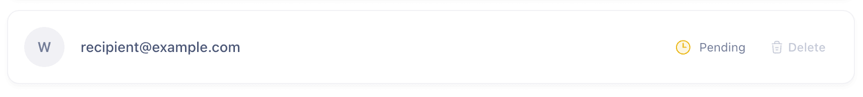 Recipient pending status