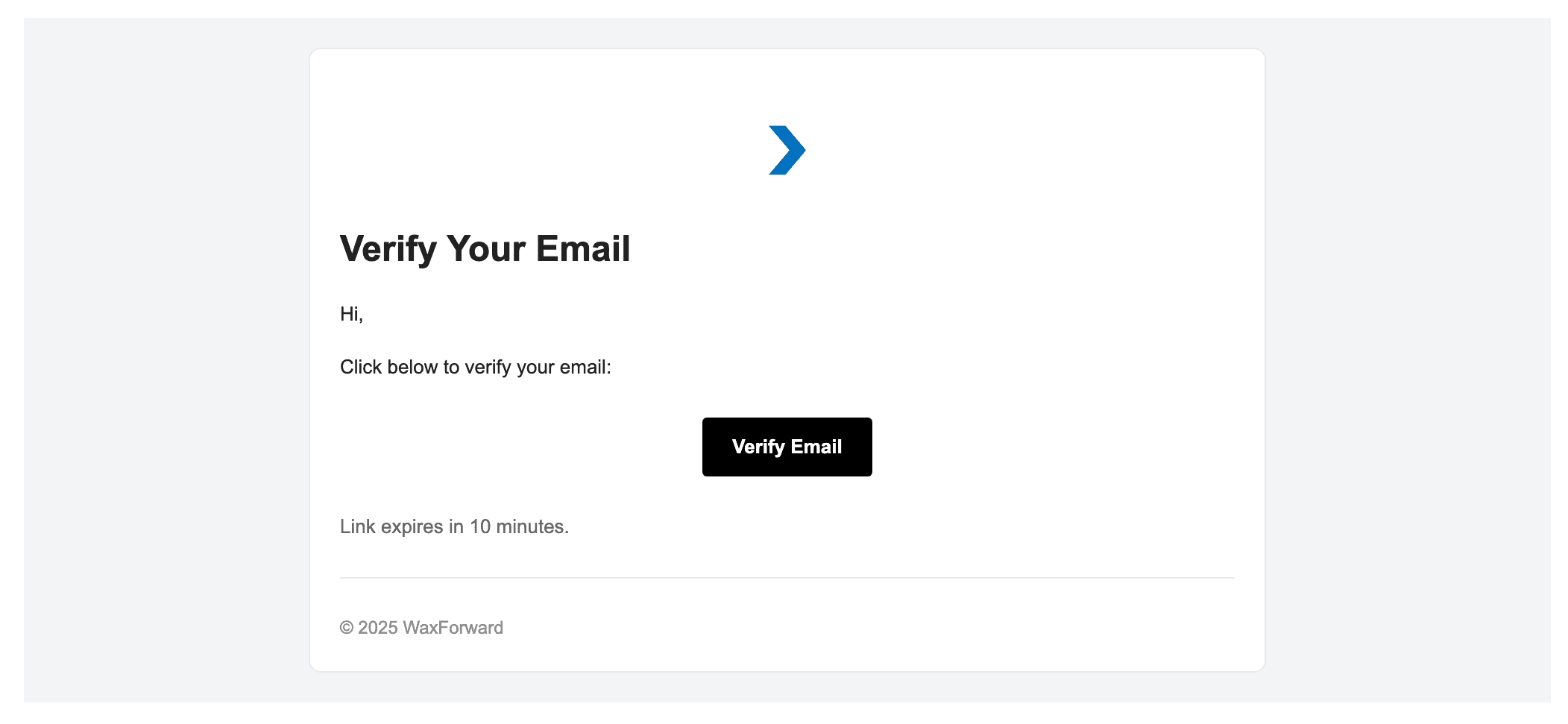 Verification email preview